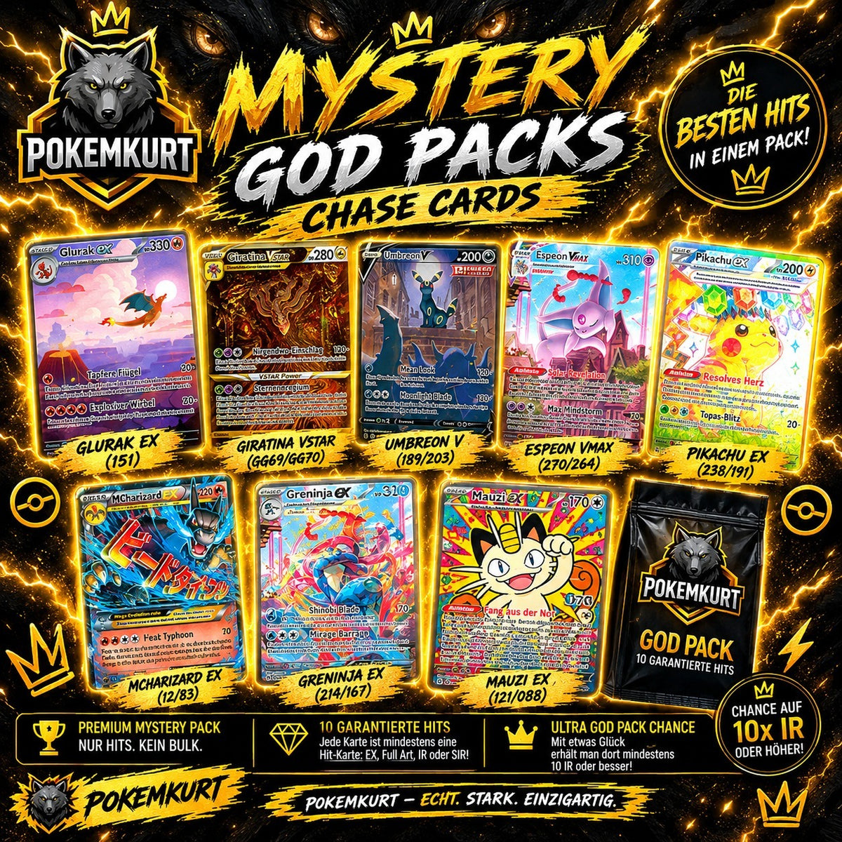 POKEMKURT GOD PACK – Mystery God Packs Chase Cards